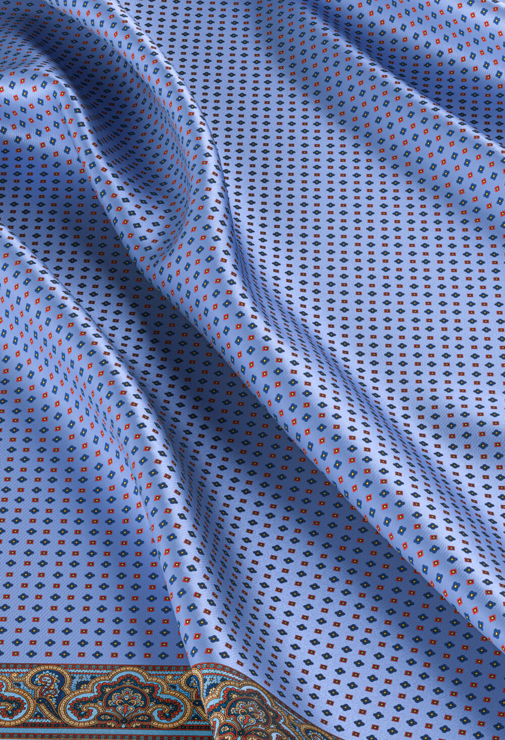 Silk Scarf 140 * 140 Blue - Image 2