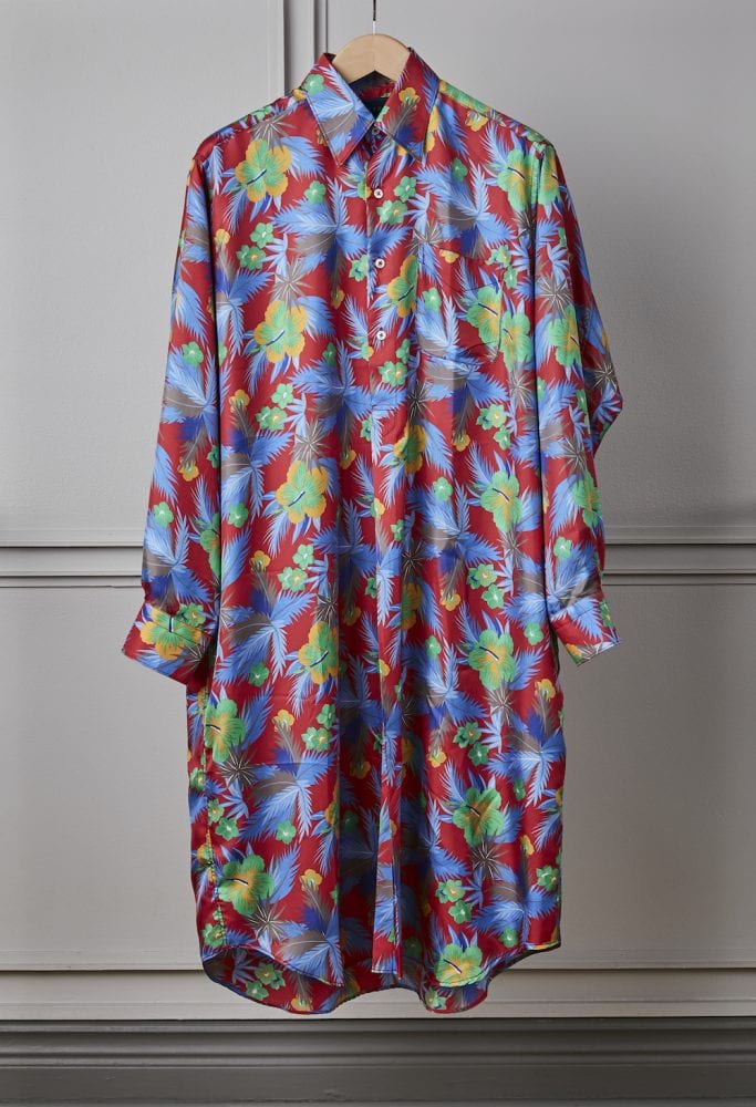 All The Time Shirt Lake Como silk Hibiscus Red